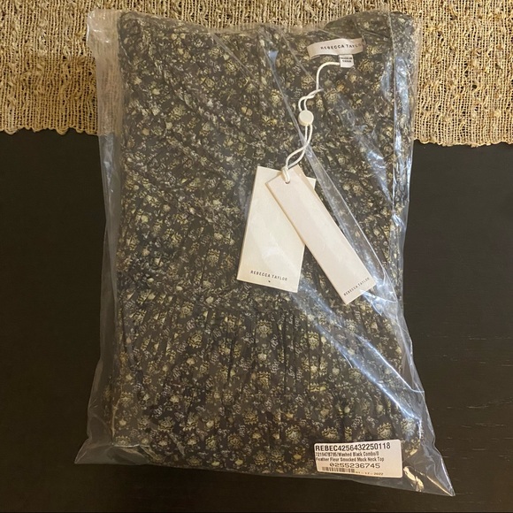 Rebecca Taylor | NWT Feather Fleur Smocked Top Blouse Size 0 - Picture 6 of 8